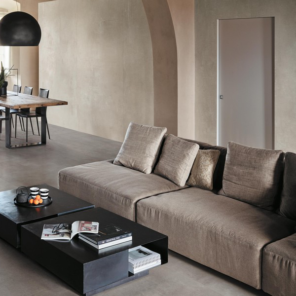 Carrelage grès cérame White effet béton - Sol et mur intérieur - Boost - 80 x 80 cm - ép.  9 mm