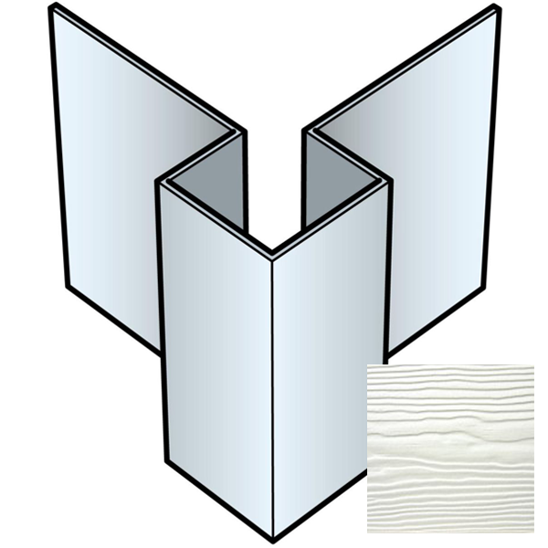 Profil d'angle extérieur symétrique pour bardage Cedral Lap - Aluminium laqué Argent C51 - longueur 3 M