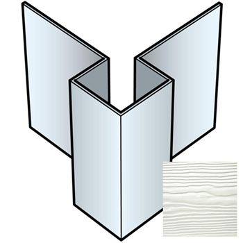 Profil d'angle extérieur symétrique pour bardage Cedral Lap - Aluminium laqué Argent C51 - longueur 3,00 M