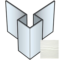 Profil d'angle extérieur symétrique pour bardage Cedral Lap - Aluminium laqué Argent C51 - longueur 3,00 M