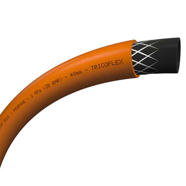 Tuyau gaz et soudure GPL ISO 3821 Tricoflex - diamètre 10 mm - longueur 20 m - orange 168442