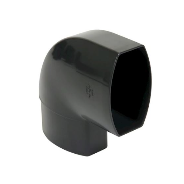 Coude ovoïde Nicoll pour tube de descente 90x56 mm - Angle 90° - Mâle/Femelle - Techtan - Gris Anthracite