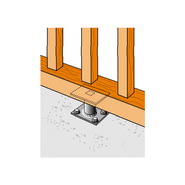 Pied de poteau réglable 30 à 90 mm