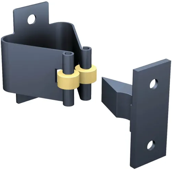 Arrêt de porte à pince noir avec mentonnet à visser