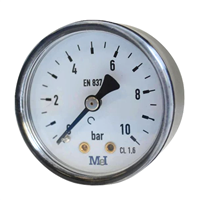 Manomètre 0/10 bars à prise arrière mesureur de pression - Noyon et Thiebault - M1/4" Ø 8 x 13 mm - Chromé