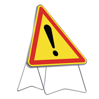 Panneau danger AK14 Classe 1 - Signalisation temporaire sur pieds - 700 mm
