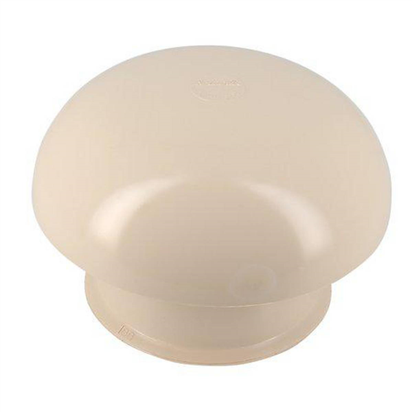 Chapeau de ventilation rond Nicoll - Diamètre 164,5 mm - Sortie 100 mm - Avec moustiquaire - PVC anti-UV - Sable