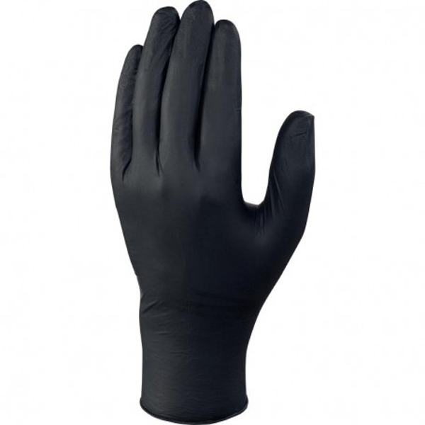 Gant à usage unique nitrile noir non poudré Taille 9 - Boîte de 100