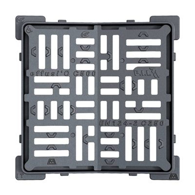 Grille Fonte Concave Avec Cadre 400x400 C250 PMR - NF