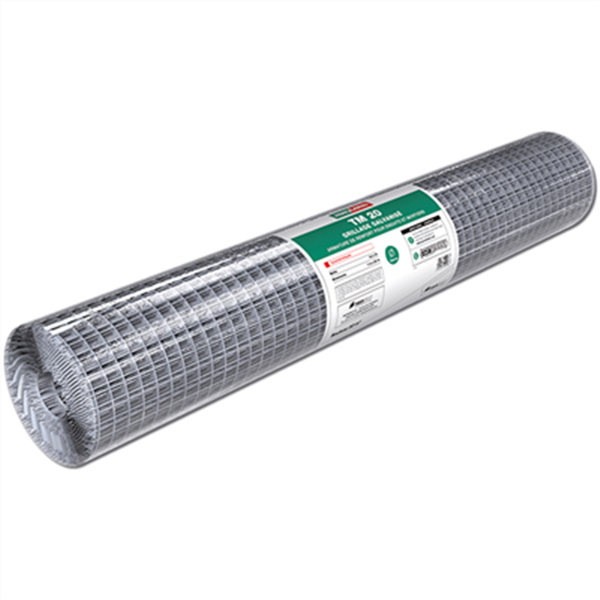 Grillage galvanisé pour enduit TM20 - maille 19x19 mm - Diam. fil 0,7 mm - 1x50 M