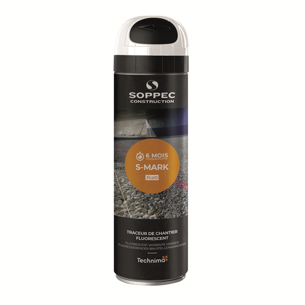 Le S MARK NON FLUO blanc 500ml s'utilise pour des travaux courants de marquage