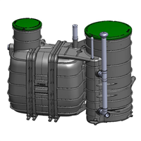Fosse toutes eaux - Monoblock-2-4 V3 Biorock - sortie gravitaire - Capacité 4 E.H - 2000L