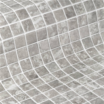 Mosaïque en émaux de verre antidérapants Zen - carreau de 2,5 x 2,5 cm - trame de 49,5 x 31,2 cm - Ash