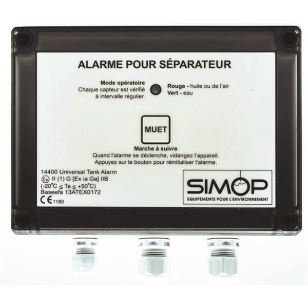 ALARME DE NIVEAU POUR SEP. DE GRAISSES - 3 SONDES POSSIBLES