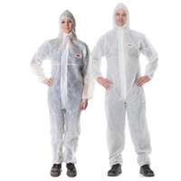 Combinaison blanche jetable 3M 4500 catégorie 1 respirabilité, non tissé polypropylène – Taille XL