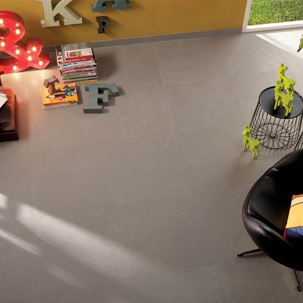 Plinthe de carrelage intérieur en grès cérame Zen effet béton - 60,0 CM x 7,2 CM - Cendre