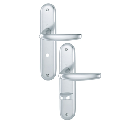 Poignée de porte clé à condamnation Atlanta Hoppe porte 40mm carré 7mm - Alu aspect argent