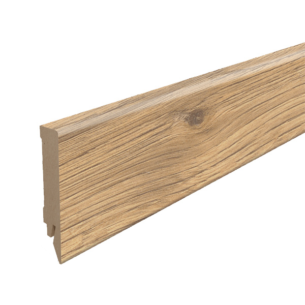 Plinthe MDF pour parquet stratifié Egger - Hauteur 80 mm - Ép.14 mm - Longueur 2,40 m - Chêne Sherman Miel