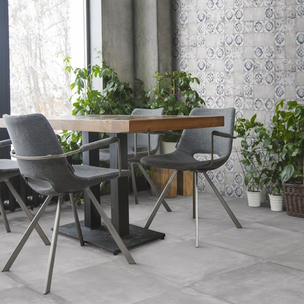 Plinthe de carrelage effet béton en grès cérame émaillé - Replace - 60,0 CM x 7,0 CM - ép. 8,50 MM - Grigio