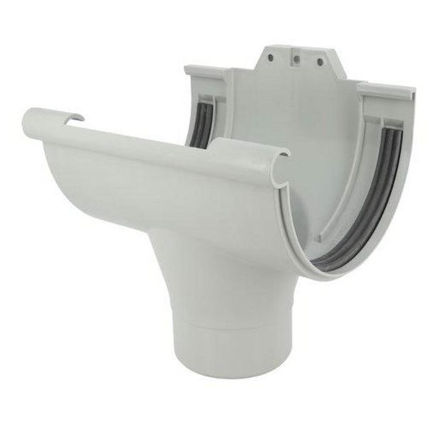 Naissance centrale à joint Nicoll NC33 pour gouttière LG33 - Techtan - tube de descente de 100 mm - gris clair