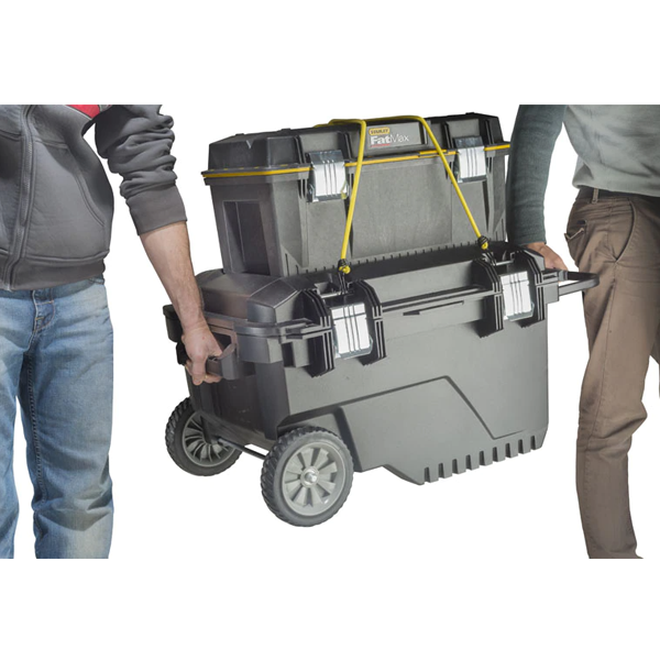 Coffre de chantier étanche et roulant avec poignée - Contenance 90 litres - Stanley