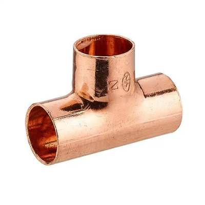 Raccord té femelle égal 90° pour tube en cuivre - Diamètre 22 mm - À souder - Cuivre