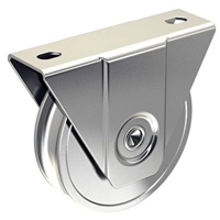 Monture à support extérieur Mantion 21100R21 avec galet de 100 mm à gorge ronde de 21 mm - 400 kg max - Lot de 2