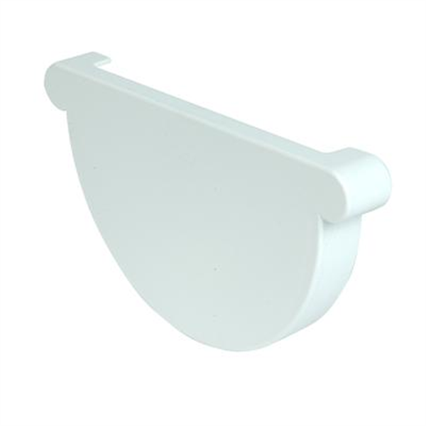 Fond de gouttière demi-ronde Nicoll - Développé 25 cm- Longueur 30 mm - Droite/Gauche - Techtan - Blanc