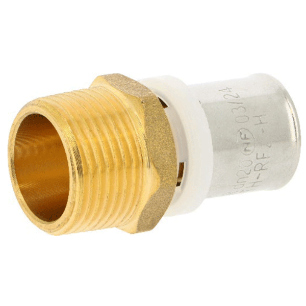 Raccord multicouche mâle fixe à sertir pour tubes multicouches XR - Ø16 x M 3/8"