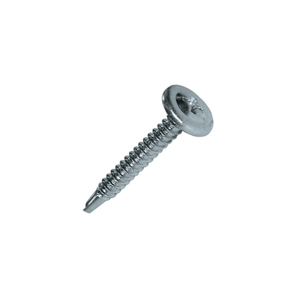 Vis autoperceuse tête ronde large Scell-it Acier zingué blanc diamètre 4,2 mm longueur 19 mm - boîte de 500