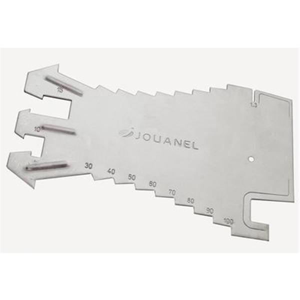 Tracette à zinc Jouanel en inox graduation par 5 mm de 5 à 100 mm