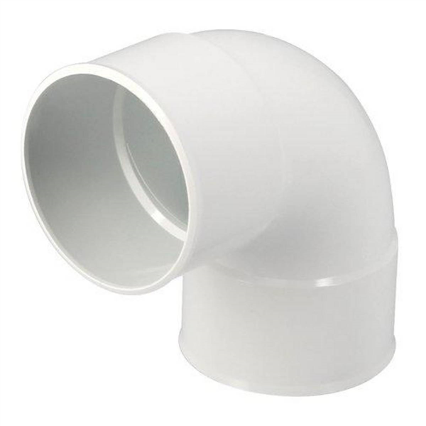 Coude pour tube de descente - Femelle / femelle - Angle 87° - Diamètre 80 mm - PVC - Blanc