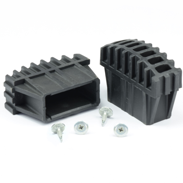 Sabot enveloppant pour échelle Tubesca en plastique noir section 90 x 25 mm - lot de 2