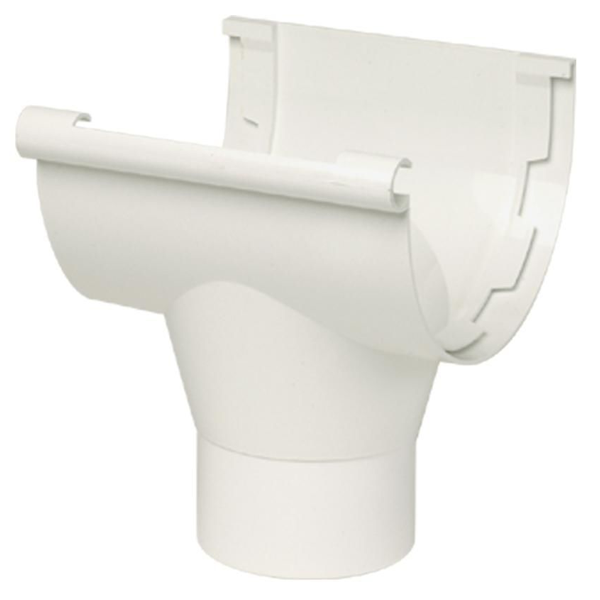 Naissance centrale à coller Nicoll NAC33B pour gouttière LG33 - Techtan - tube rond de 100 mm - blanc