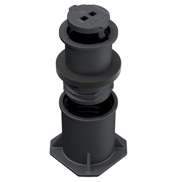Bouche à clé Carrée réhaussable en fonte - hauteur de réglage 110 mm - pour réseau eau potable