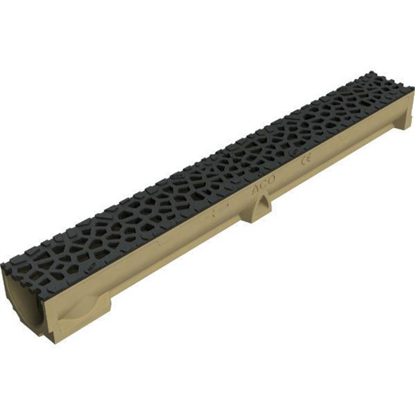 ACO SELF 100 BP HAUTEUR 95MM GRILLE VORONOÏ FONTE CORTEN B125