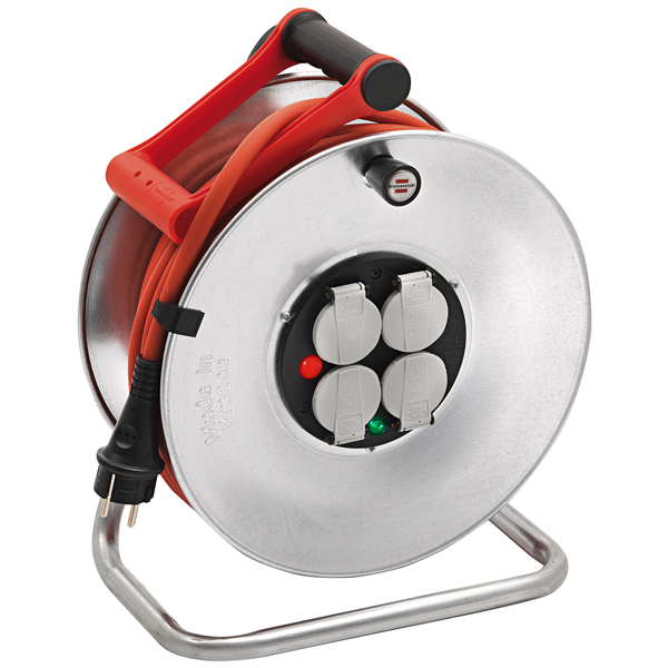 Enrouleur électrique Brennenstuhl Silver-33 - câble de 33,0 M H07RN-F 3G2,5 avec 4 prises IP44