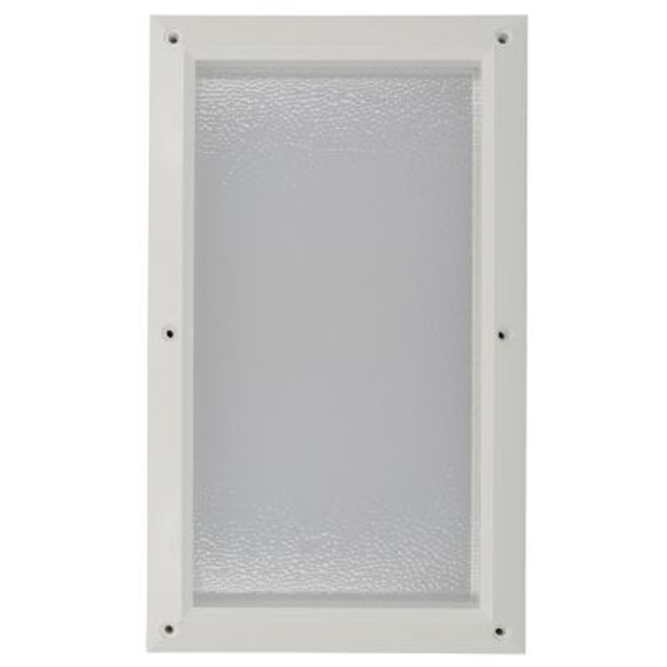 Hublot de porte rectangulaire en PVC blanc - 203MI Nicoll - dimensions ext. 380 x 225 mm
