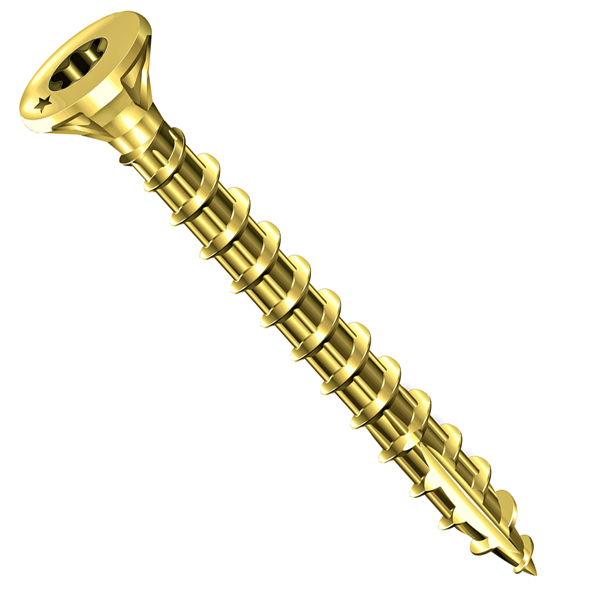 Vis bois Rocket tête fraisée Torx - Acier bichromaté - Filetage total - ⌀ 4,0 mm x 25,0 mm - Boîte de 500