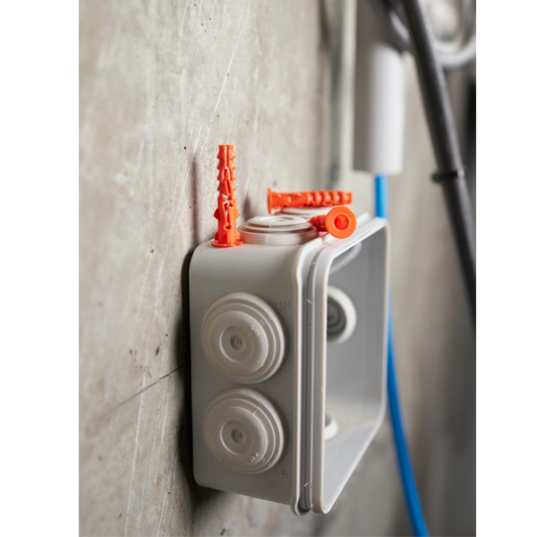 Cheville nylon haute résistance à collerette - 08 x 40 mm - Bidon de 300