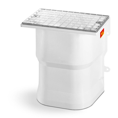 Courette d'aération MEA 42x42x25 + grille caillebotis acier M30/10  +fixations