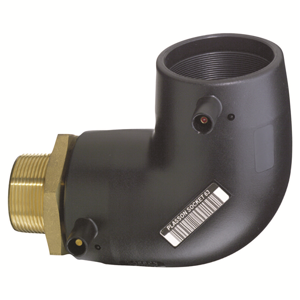 CDE TRANS. 90 PE PN16 M. LAITON D25X3/4