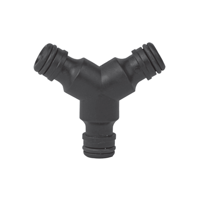 Raccord automatique Y de dérivation pour 3 tuyaux arrosage - Triple mâle - Fitt - Plastique noir