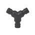 Raccord automatique Y de dérivation pour 3 tuyaux arrosage - Triple mâle - Fitt - Plastique noir
