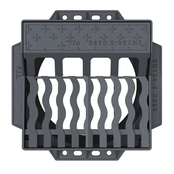 Avaloir à grille C250 en fonte ductile Profil A pour collecte eaux pluviales en bordure de voirie - 510 x 600 mm