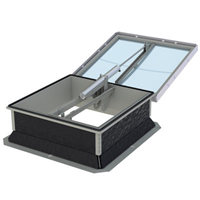 Lanterneau de désenfumage pneumatique pour toiture étanchée plate - Bluesteel Therm Pneu Bluetek - 140,0 CM x 140,0 CM