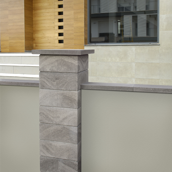 Élément de pilier Marbré en béton décoratif - Anthracite - 30,0 CM x 30,0 CM x 17,1 CM