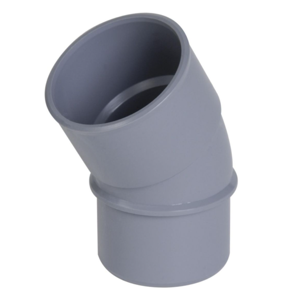 Coude 30° à coller pour évacuation des eaux - Raccord mâle-femelle - Diamètre Ø 50 mm - PVC - Gris