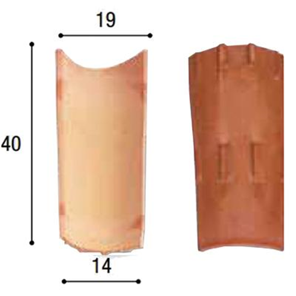 Tuile Canal terre cuite Tradi'fix Tegula 40 - Rouge