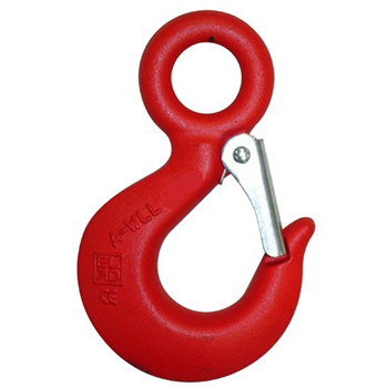 Crochet de levage à oeil standard Levac avec linguet de sécurité tôle Grade 80 CMU 1250 kg